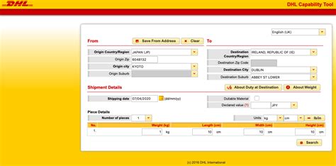 delivery capability tool dhl|DHL shipping tools.